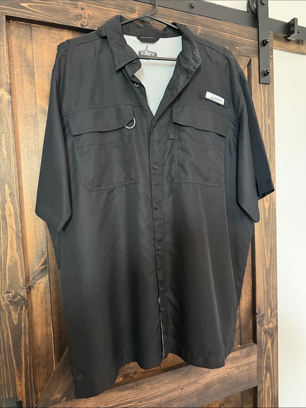Habit Black Short-Sleeve Outdoor Fishing Shirt